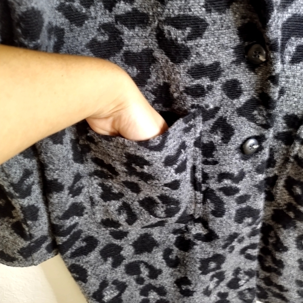 Madewell Texture & Thread Blazer Coat in Jungle Cat sz S - Picture 6 of 9